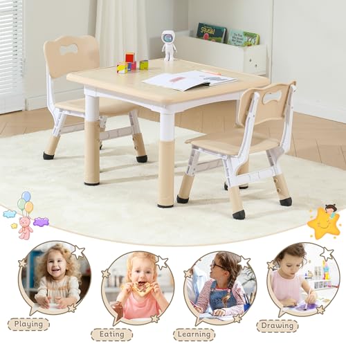 Kids-Table-and-Chairs-Height-Adjustable-Toddler-Table-and-Chair-Set-with-236Lx236W-Graffiti-Desktop-Table-Chair-for-Ages-3-8-Childrens-Table-and-Chair-Set-for-Daycare-Home Kids Table and Chairs Height Adjustable Toddler Table and Chair Set with 236Lx236W Graffiti Desktop Table Chair for Ages 3 8 Childrens Table and Chair Set for Daycare Home