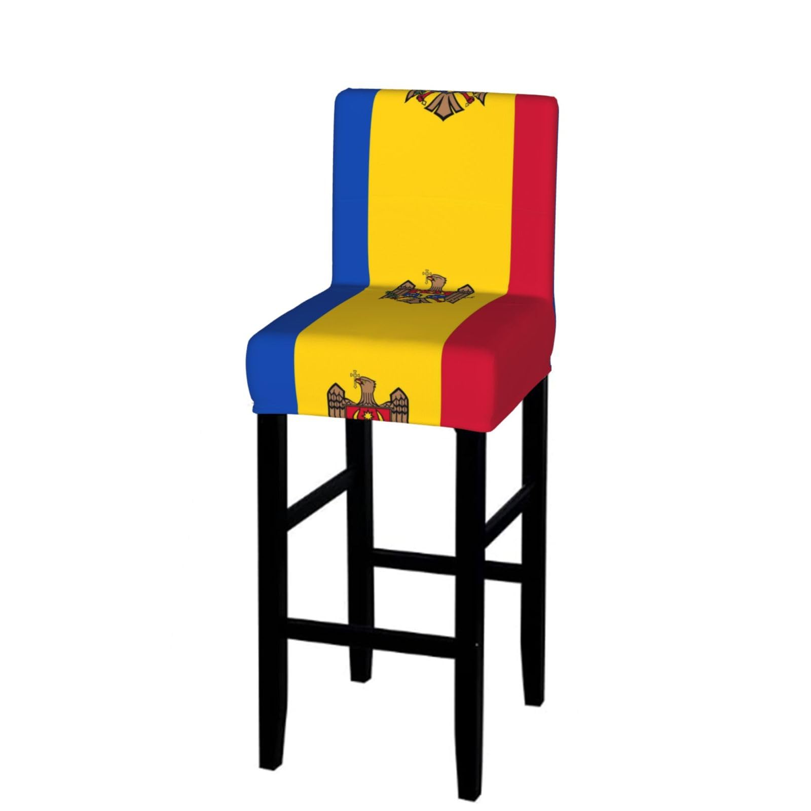 CNTDBU Flag of Moldova Bar Stool Cover-Stretchy Chair Slipcover for Kitchen
