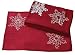 Xia Home Fashions Snowy Noel Embroidered Christmas Placemats with White Snowflakes, 14 by 20-Inch, Set of 4