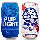 Pup Light and Pups Blue Ribbin - Funny Dog Toys - Plush Squeaky Dog Toys for Medium, Small and Large - Cute Dog Gifts for Dog Birthday - Cool Stuffed Parody Dog Toys (2 Pack) (Mix)