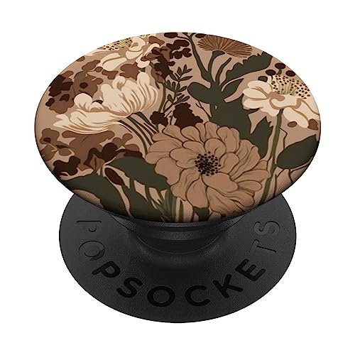 Boho Botanical Beige Brown Exotic Minimalist Tropical PopSockets Adhesive PopGrip