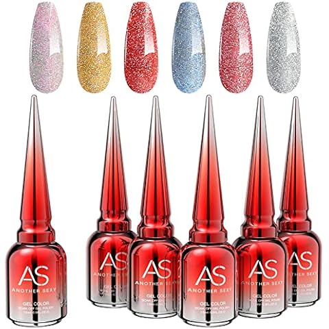 Kit de Esmalte de Uñas de Gel UV con Purpurina Cover