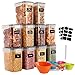 GoMaihe 1.6L Botes Cocina, Juego de 10 Piezas de Recipiente de Botes Cocina Almacenaje de Plástico de Alimentos Sellados con Tapa, Se Utiliza para Almacenar Cereales, Pasta, Arroz, Harina, Etc