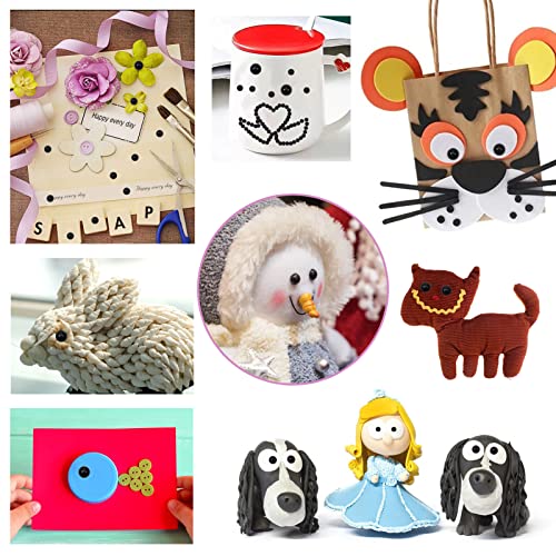 TOAOB 830 pezzi Occhi per Bambole Mezze Perle Nere...