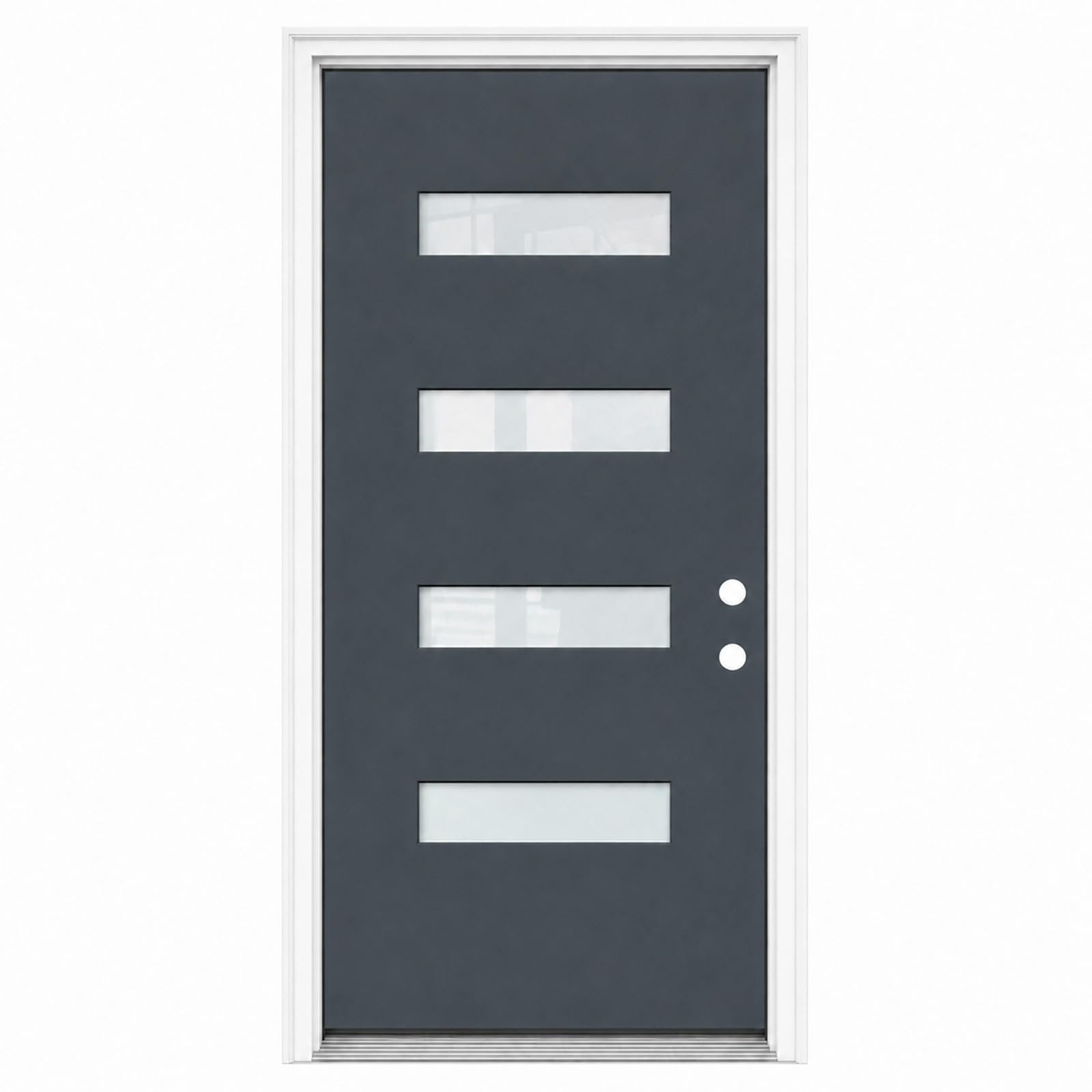 36"x80" Fiberglass Entry Door,White Vinyl Frame,Left Hand Inswing