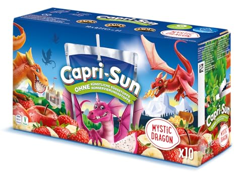 Capri-Sun Mystic Dragon Kinder Fruchtsaftgetränk (10 x 200ml) - Mythische Drachenfrucht Erdbeere Banane & Apfel - Ohne künstliche Zusätze - Vegan Glutenfrei