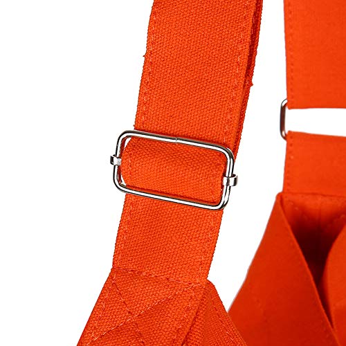 Covelin Women's Retro Large Size Canvas Shoulder Bag Hobo Crossbody Handbag Casual Tote Persimmon