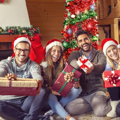 5FT-Christmas-Tree-with-90-LED-Lights-Collapsible-Sequin-Pop-Up-Xmas-Tree-with-Stand-for-Home-Great-Fall-Decoraitons-Red-Green 5FT Christmas Tree with 90 LED Lights Collapsible Sequin Pop Up Xmas Tree with Stand for Home Great Fall Decoraitons Red Green