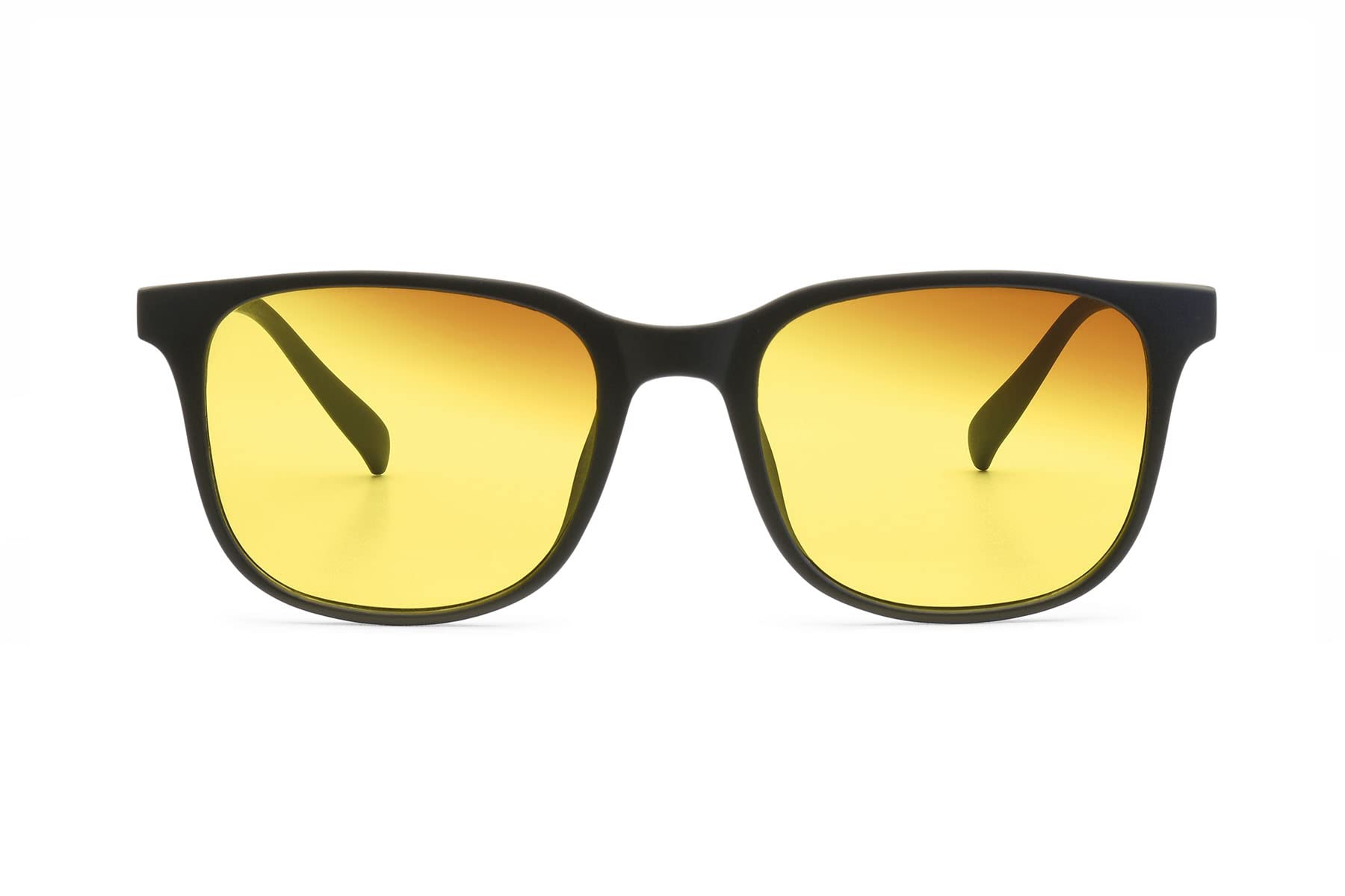 NIGHTBIRDS Night Driving Glasses - NightRaven Matte Black with Dual-Zone Anti-Glare Lens Technology for Men, Women, Medium/Large