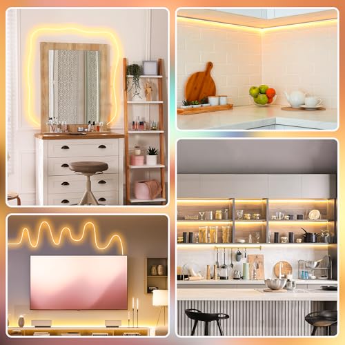 Image of Cozylady LED Lights Strips for Decoration 120 LEDs /m, CRI>90, 5V Dimmable Light Strip, 180 Even Lighting, IP20 Indoor, Flexible LED Tape for Room Decoration (1M /3.28Ft-USB-Warm White)