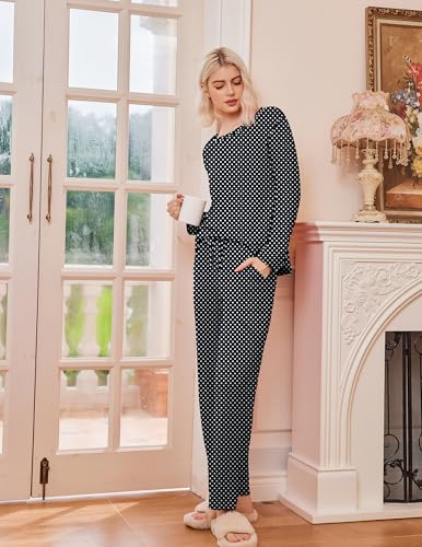 Ekouaer 2 Pack Womens Pajama Sets Long Sleeve Long Pants Pjs Loungewear - image 6