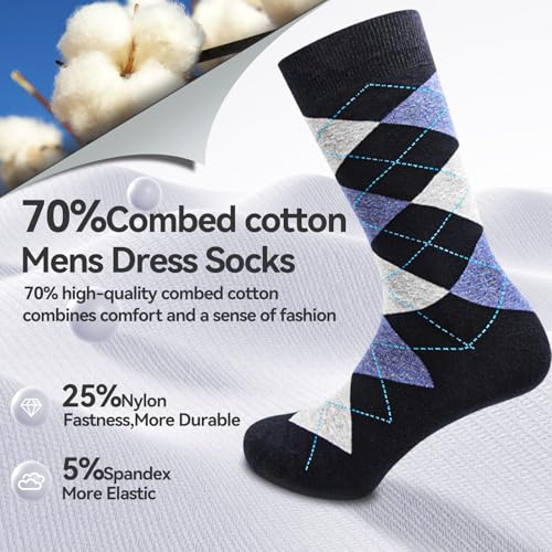 Mens socks size 10-13/9-11/13-15 Cotton Crew funny Colorful work dress socks for men 9-12 gifts for him 6/12 Pairs2