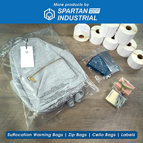 Spartan Industrial - 13" X 15" (100 Count) 2 Mil Clear Reclosable Zip Plastic Poly Bags with Resealable Lock Seal Zipper by Spartan Industrial - Image 7