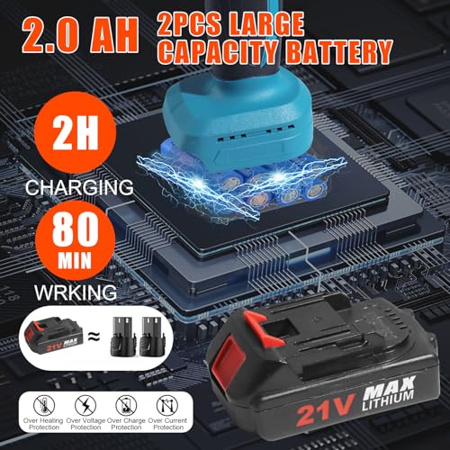 image for YSaekYeo Cordless Buffer Polisher, Compatible with 2Pcs 21V Rechargeab