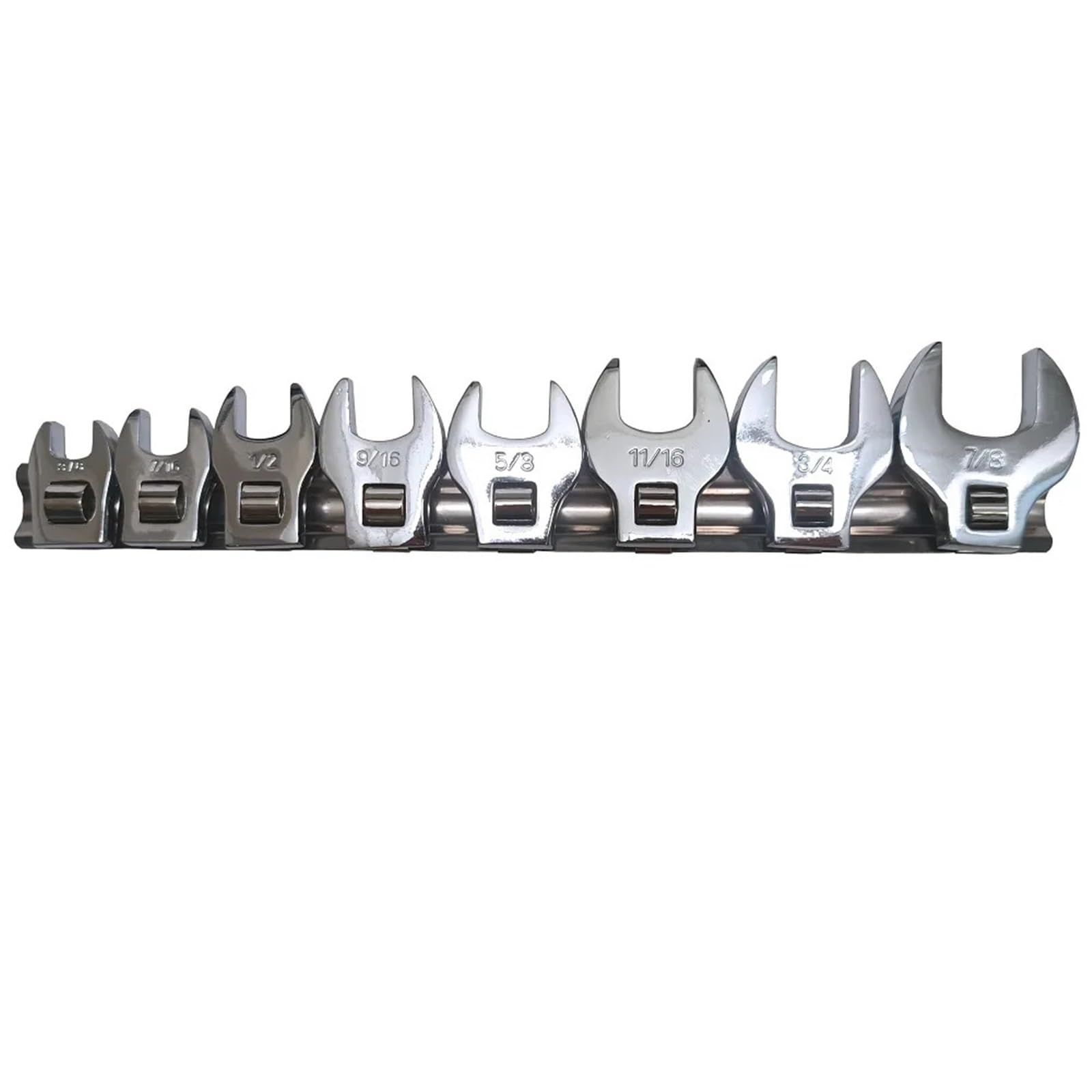Xuczhai One Color 8Pcs 3/8 Inch Drive Crow Foot Wrench Set To 7/8 Sae Chrome Plated Crowfoot