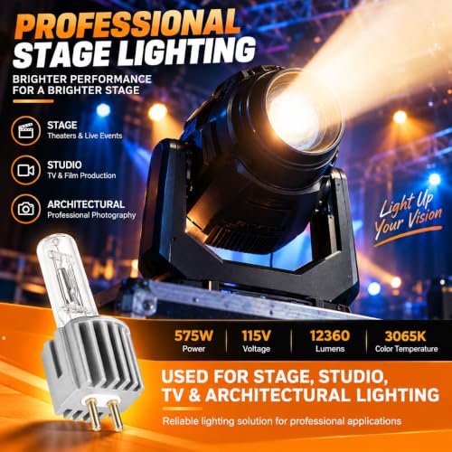 Image of HPL 575 /115 /X 54807 Halogen Bulbs 10 Pack, 575W 115V T6, G9.5 Stage Lamp