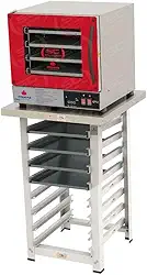 Kit - Forno Turbo Prp-004 Plus Digital 127v Vermelho + Bancada Mes-004 + 4 Assadeiras - Progás