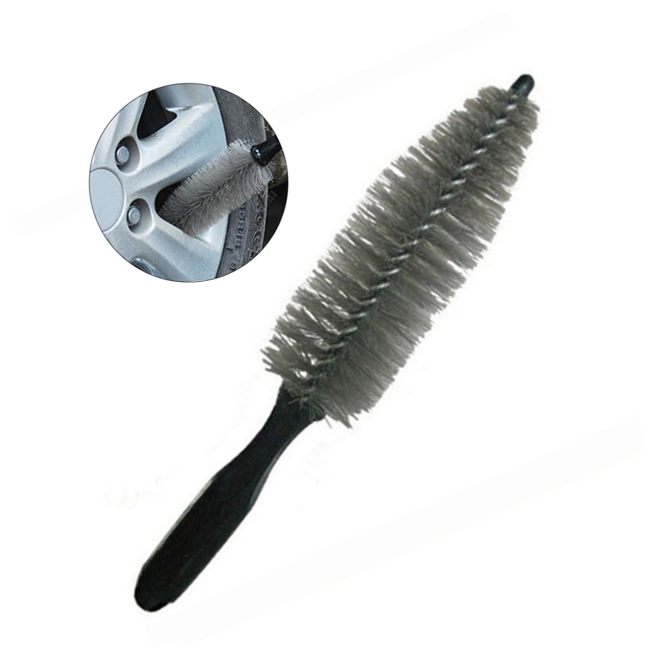 FAVOMOTO Car Cleaning Brush Rim Brush Car Wheel Brush Automatic Pointed Cleaning Brush Steel Ring Brush