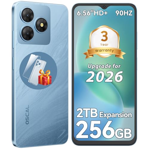 OSCAL FLAT 2 Mobile Phones 2026, Android 15 Smartphone, 12+256GB/2TB Octa Core, 5000mAh Battery Phone for Sale, 90Hz 6.56" HD+ Display, 4G Dual Sim/GPS/Fingerprint/Face Unlock