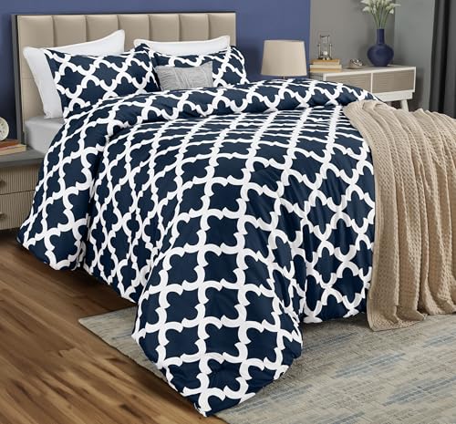 King Comforter Set 3 Piece Navy by Utopia Bedding, Printed Comforters King Size, Bedding Comforters Sets, Down Alternative Soft Bed Set, 1 Comforter (90 x 102 inches) 2 Pillow Shams (20 x 36 inches)