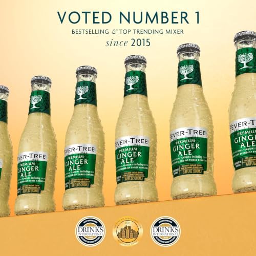 Image of Fever-Tree Ginger Ale - Premium Mixer for Cocktails and Mocktails, 6.8 fl oz Bottles, Pack of 24 - Naturally Sourced, Non-GMO