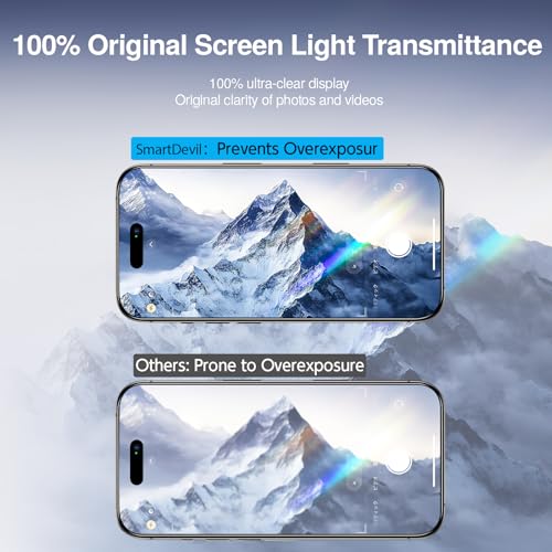Image of SMARTDEVIL 3 Pack for iPhone 17e /16e /14 /13 Pro /13 Screen Protector, 9H Hardness Military Grade Shatterproof, HD Clear Tempered Glass, Auto Dust-Elimination, Bubble Free, Easy Install, Case Friendly
