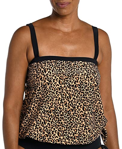 Maxine of Hollywood Women's Bandeau Blouson Tankini Swimsuit Top
