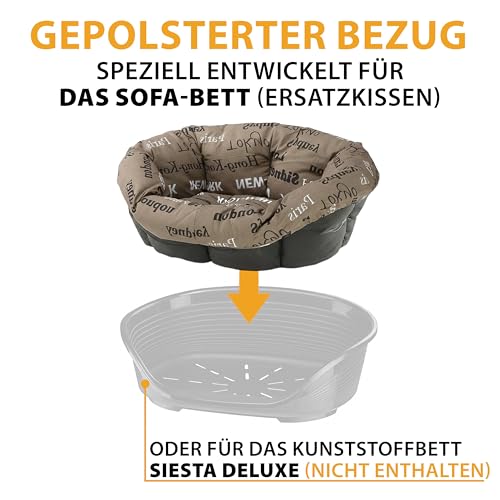 Ferplast Ersatzpolsterung für Hunde- und Katzenboxen, gepolstertes Kissen für Kunststoffboxen (Nicht im Lieferumfang enthalten), waschbar, verstellbar, 73 x 55 x 27 cm (Höhe), Grau