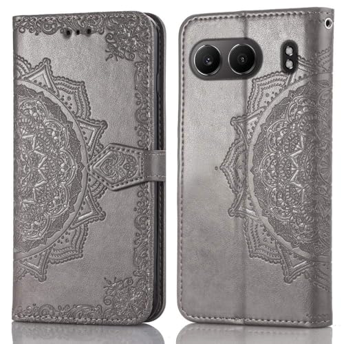 Image of ClickCase Queen Series for OnePlus Nord 4 5G Leather Flower Embossing Wallet Flip case Magnetic Closure Flip Cover for OnePlus Nord 4 5G (Grey)