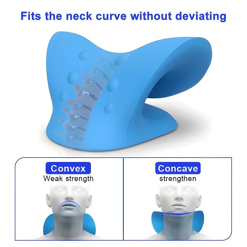 Foam Neck Stretcher for Neck Pain Relief, Neck & Shoulder Relaxer Cervical Traction Device Pillow for TMJ Pain Relief Muscle Relax Cervical Spine Alignment Acupressure Chiropractic Pillow