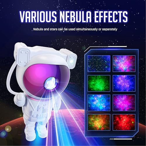 Image of Mooyran Colorful Astronaut Galaxy Projector - Special Limited Edition Star Lights for Bedroom Astronaut Space Projector, Starry Ceiling Lamp with Timer & Remote, Adults Room Decor