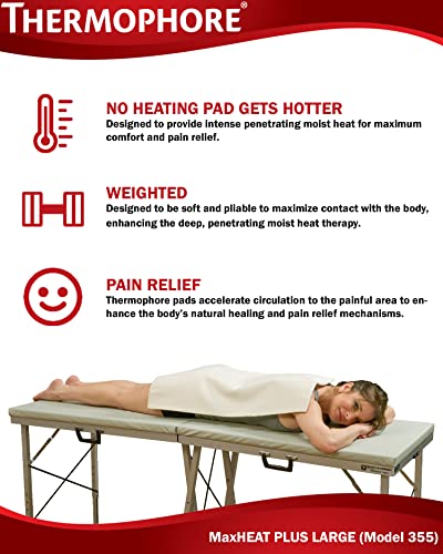 MaxHEAT Plus Large Moist Heating Pad - 14 x 27 for Back, Muscle, and Joint Pain Relief