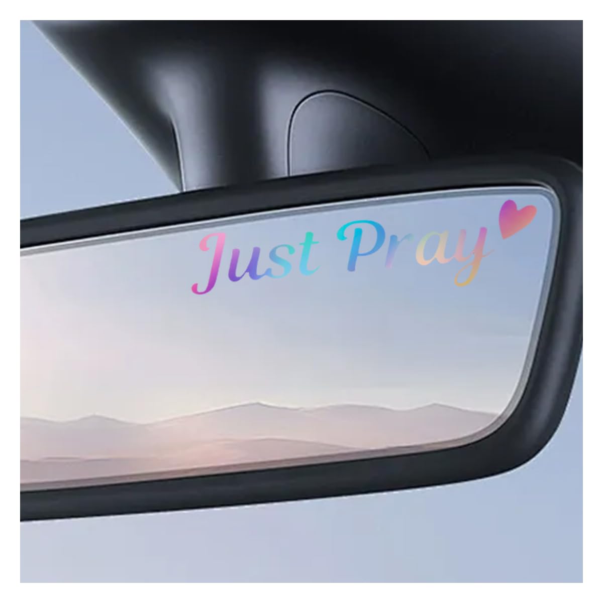 Just Pray Car Rearview Mirror Sticker Decal Vinyl Positive Affirmation Reminder Decal Present for Women Inspirational Car Bumper