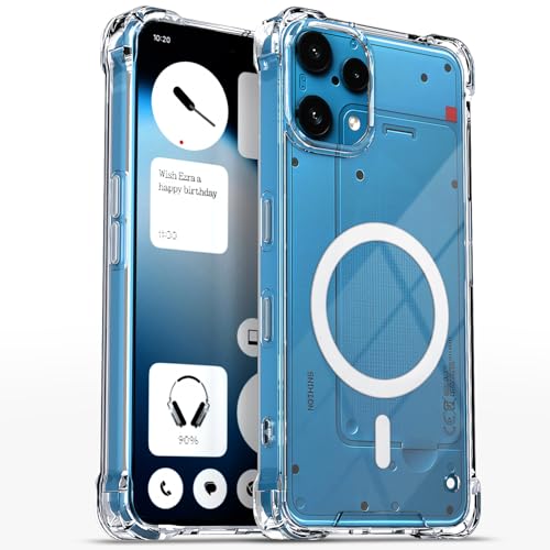 Image of Amazon Basics Back Cover for Nothing Phone 3a Lite 5G Mag-Safe Shockproof PC + TPU Protective Case Magnetic Support Bumper Case (Transparent Mag-Safe)
