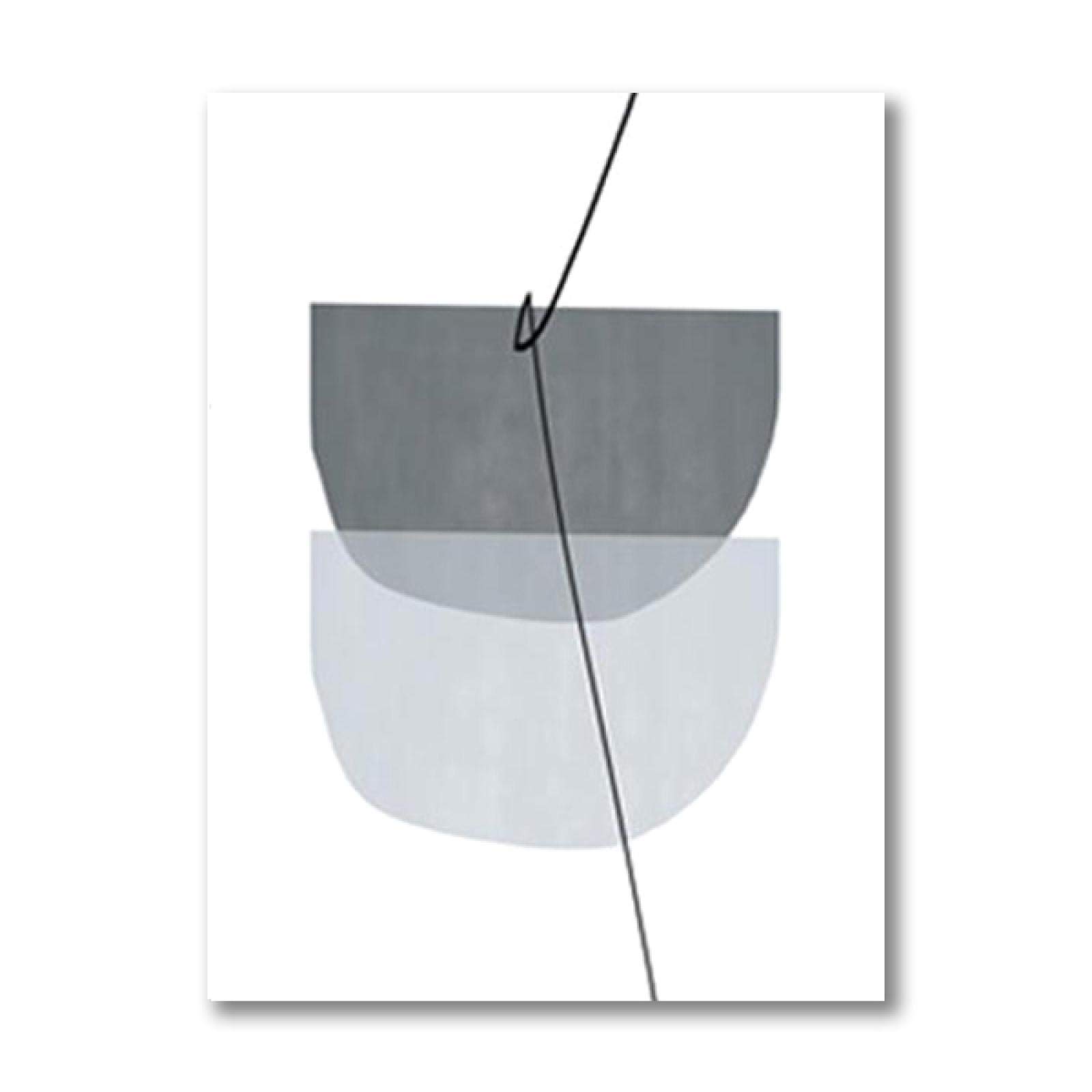 XIANGPEIFBH Geometria astratta Blu e oro Poster e stampe Pittura su tela Quadri scandinavi per soggiorno Camera da letto 20x60cm (8''x24'') Cornice interna