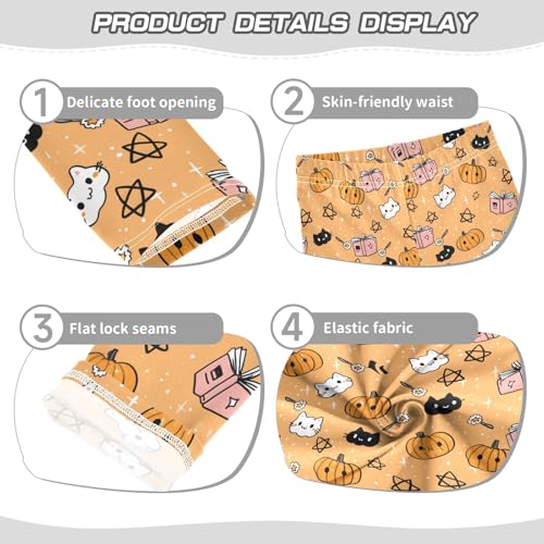 senya Girls Printed Leggings Yoga Pants Pumpkin Magic Book Pattern for Kids in 4t to 10 Years, 4T3