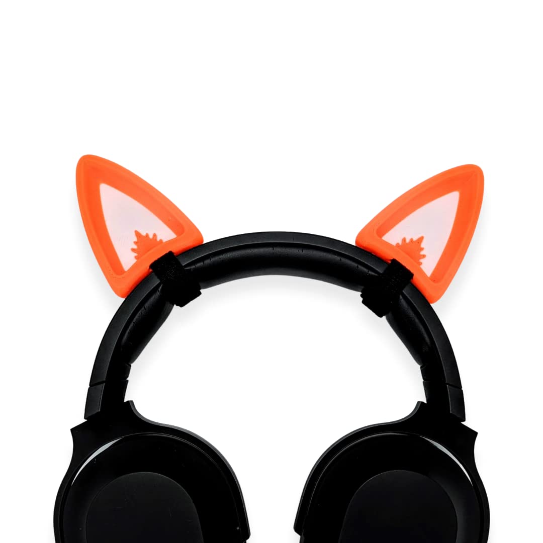 BeamTeam3D Fox Ears for Headphones - Adorable Foxy Headphones Attachment in Various Colors with Hidden Self Fastener - Fox Ears for Gamers and
