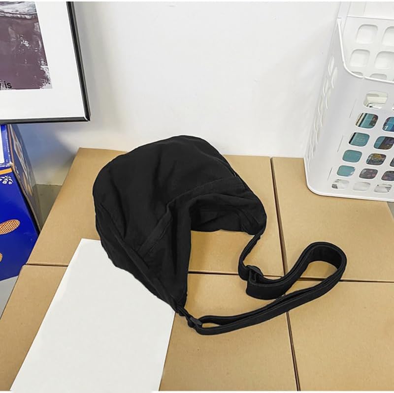 Canvas Messenger Bag Hobo Crossbody Bag for Women Shoulder Tote Handbag Vintage Aesthetic Travel Work - Image 2