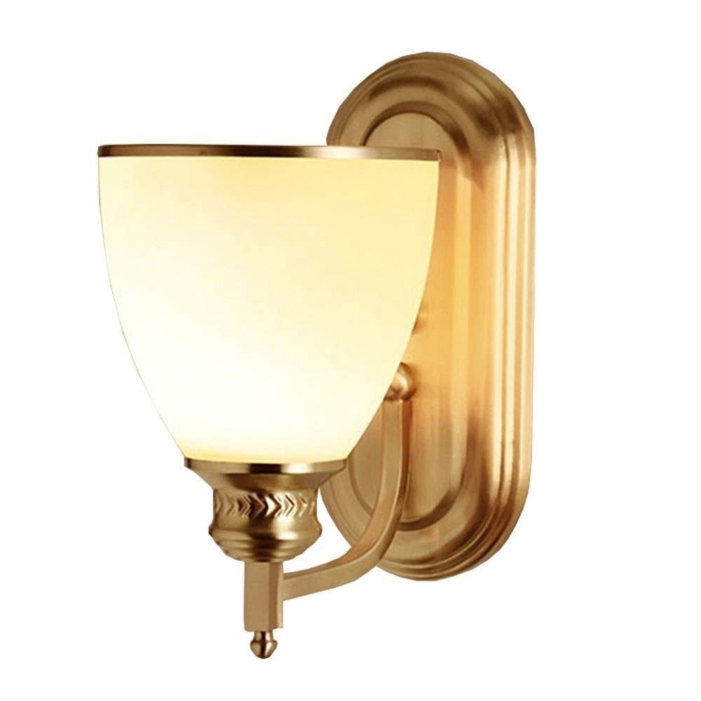 JYBNBBE Wall Sconces, Wall Lamp Luxury Villa Clubhouse Decoration Exterior Light Ambient Light Corridor Aisle Wall Pure Copper Glass Round Modern Simple Fashion Decoration Wall SCO