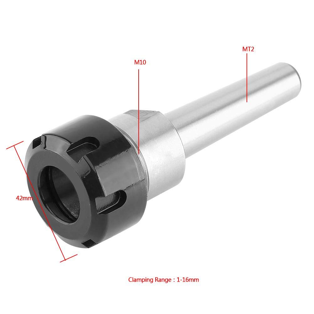 ER25 MT2 M10 Porte-mandrin, 1 mm-16 mm Porte-mandrin à pinces coniques Acier au carbone CNC Adaptateur d'arbre de fraisage utilisé sur la fraiseuse, perceuse, tour