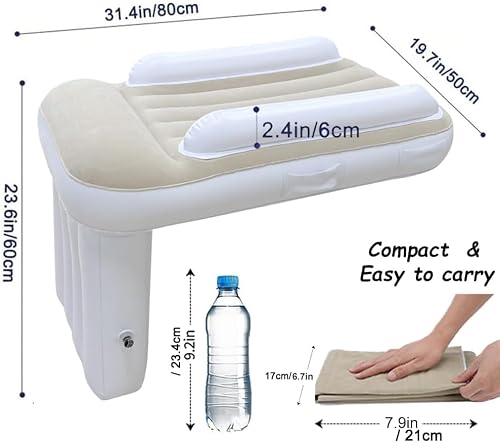 Miniatura 3 de Janteelgo Cama Inflable Avion Niños, Reposapies Avion Niños Portátil Para Acostarse Y Descansar - Air Baby Se Adapta A La Mayoría De Los Asientos Para El Vuelo, El Coche