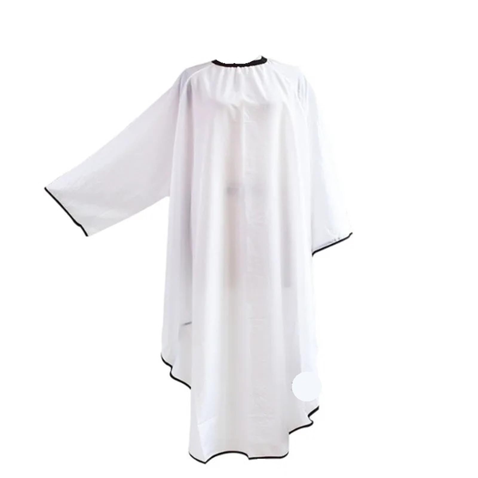 Capa Peluqueria 1PC 145 * 165cm Negro Blanco Manga Larga Impermeable Capa de Corte de Pelo Delantal for Corte de Pelo salón peluquería paño Bata Envoltura Profesional(White)