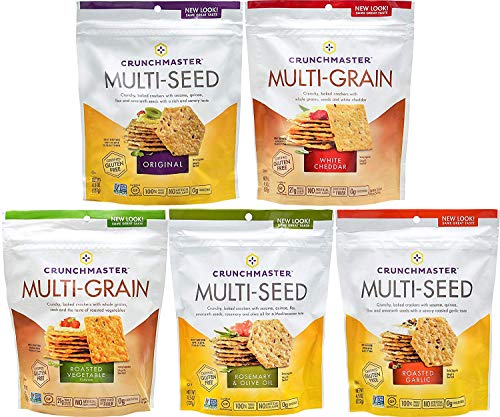 Crunchmaster Multi- Seed Crackers - Party Pack 5 Asst / 4.5 Oz Bags Gluten Free