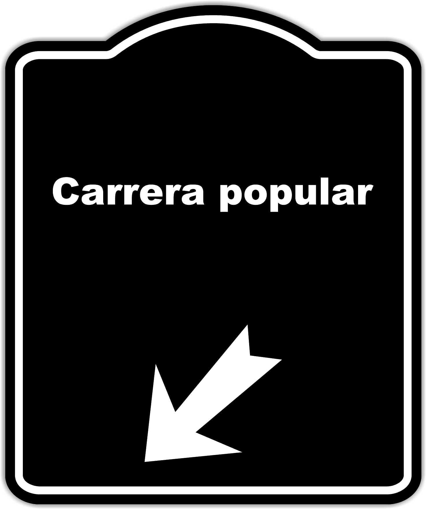 Carrera popular Spanish Black Sign Arrow Down Left Aluminum Composite Sign 8.5 x 10 inches