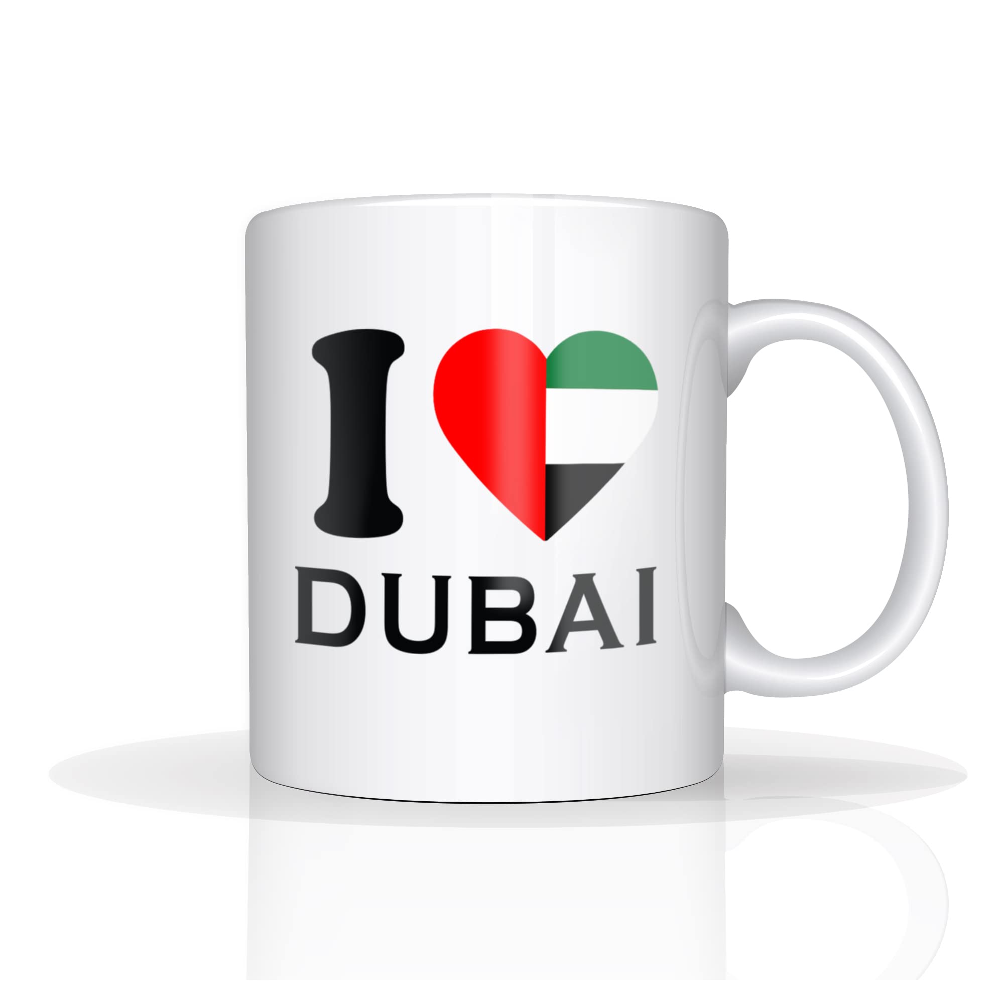 I Love Dubai Printed Coffee Mug - White (White)