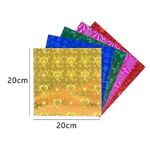 VILLCASE 100 Peças Origami Quadrado Glitter Papel Infantil DIY Papel Artesanal Quadrado Iridescente