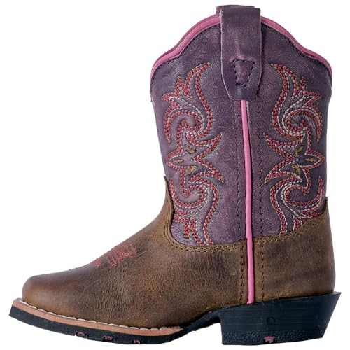Dan Post Boots Toddler Girls Tryke Embroidered Square Toe Casual Boots Mid Calf - Purple4