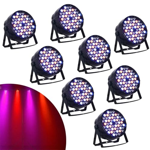 Dsmsseym 54W RGBW LED Stage Light, 8Pcs DMX512 Club DJ Party Disco Lighting for Home Party Wedding DJ Show Club Concert Dance Floor Lighting