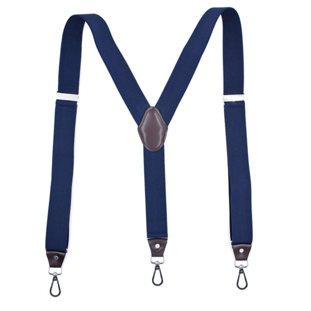 Bretelle uomo, bretelle uomo, Bretelle unisex for adulti da uomo, con 3 ganci, regolabili, elastiche, a Y, da donna, colore solido