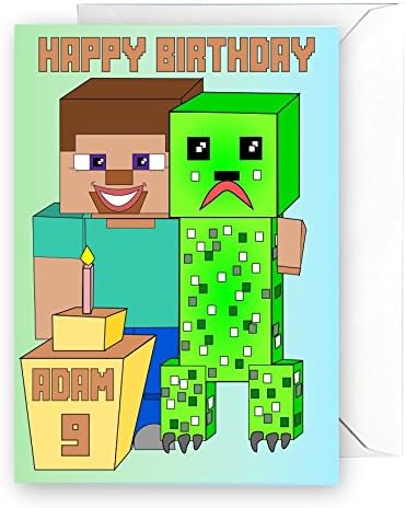 Carte D Anniversaire Personnalisee Inspire Par Les Jeux Video A5 Avec Enveloppe Amazon Fr Fournitures De Bureau